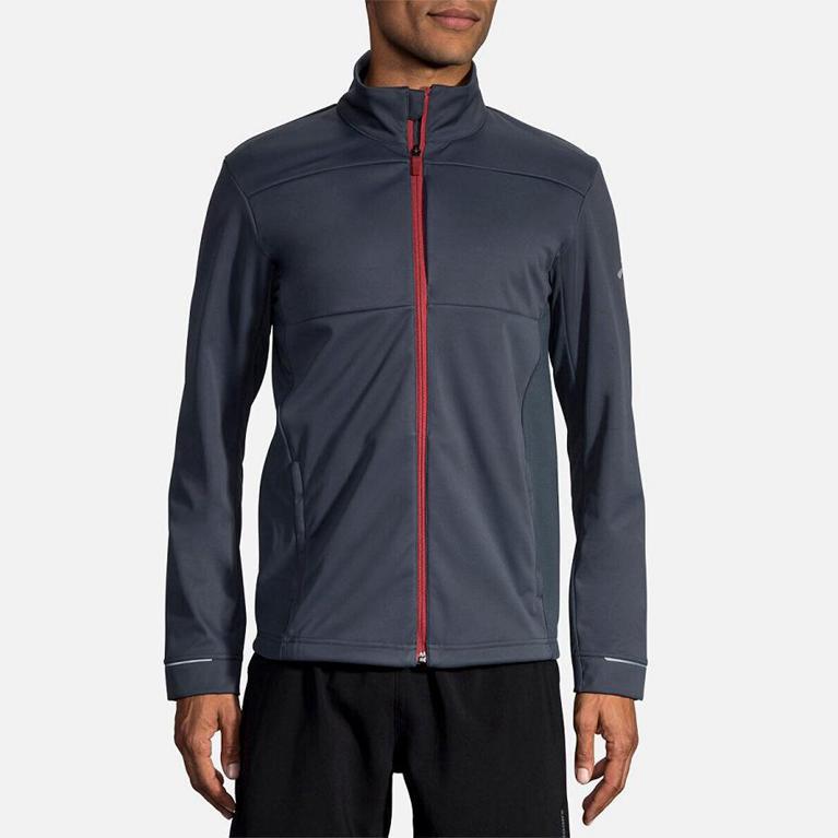 Brooks Volt - Mens Running Jackets - Grey (75026JSAP)